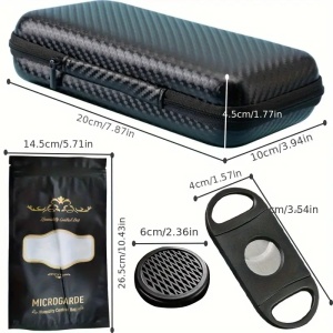 Humidor portabil pentru 8 trabucuri cu cutter și umidificator – rezistent la apă - Img 3