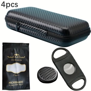 Humidor portabil pentru 8 trabucuri cu cutter și umidificator – rezistent la apă - Img 4