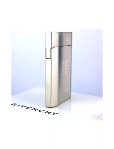 Bricheta de lux Givenchy metalica argintiu satinat vedere spate partea ingusta