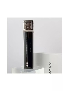 Brichetă Givenchy metalică neagră cu cristale Swarovski, sistem piezo culoare negru cu argintiu, logo brandului pe capac