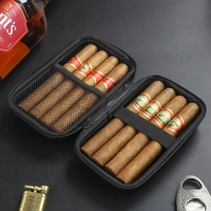 Humidor portabil pentru 8 trabucuri cu cutter și umidificator – rezistent la apă - Img 5