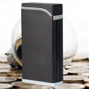 Brichetă Sarome SRM 105 B metalică, negru satinat, aprindere piezoelectrică