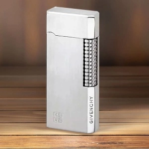 Brichetă de lux Givenchy 3011, finisaj argintiu, aprindere clasică cu piatră, made in Japan