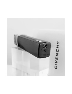 Brichetă Givenchy metalică neagră cu cristale Swarovski, vedere partea inferioara cu supapa de incarcare,