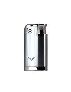 Brichetă metalică Ronson , culoare argintie satinat, sistem aprindere piezo