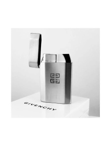 Bricheta Givenchy 4201 metalica argintiu satinat vedere frontala cu capacul ridicat  