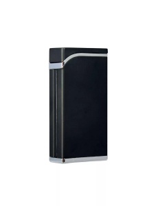 Brichetă Sarome SRM 105 B, vedere a partii posterioare, culoare negru satinat cu linie de demarcare argintata, sistem piezo, reincarcabila