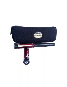 Set pix și roller Pierre Cardin bordeaux satinat și negru, prezentare  in combinatie cu etui de culoare neagra