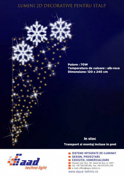 Decorative lights for 2D pole