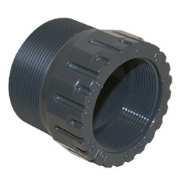 PVC-UH plug with internal and external thread