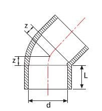 Elbow PVC-UH 45 ° - Img 2