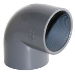 90 ° PVC-UH elbow with internal thread + soldering
