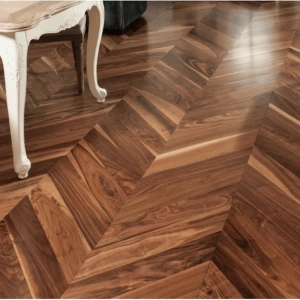 Chevron parquet american walnut ABC width 100mm brut munchen