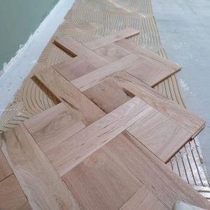 Classic Basket Weave oak flooring rustic install