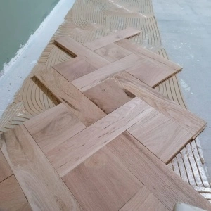 Classic Basket Weave oak flooring rustic install