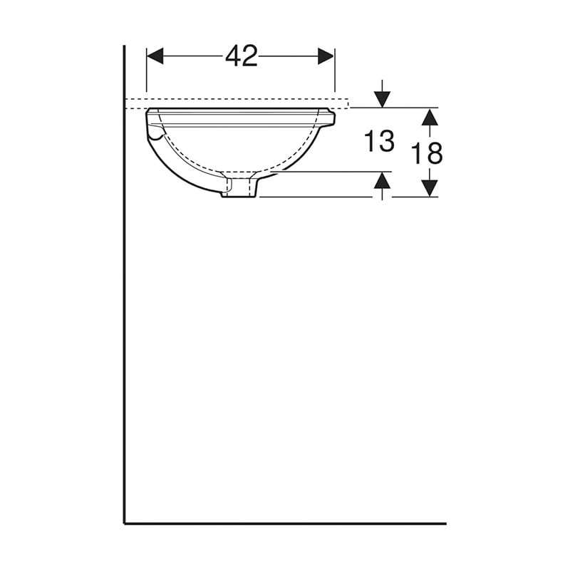 Lavoar sub blat, Geberit, VariForm, rotund, 40,5 cm, alb - 3 | YEO