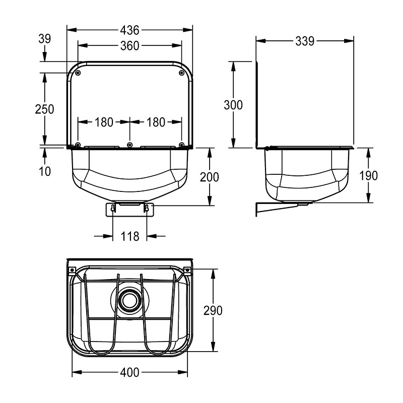 Spălător cu panou de protecție, KWC, Sirius, inox - 1 | YEO