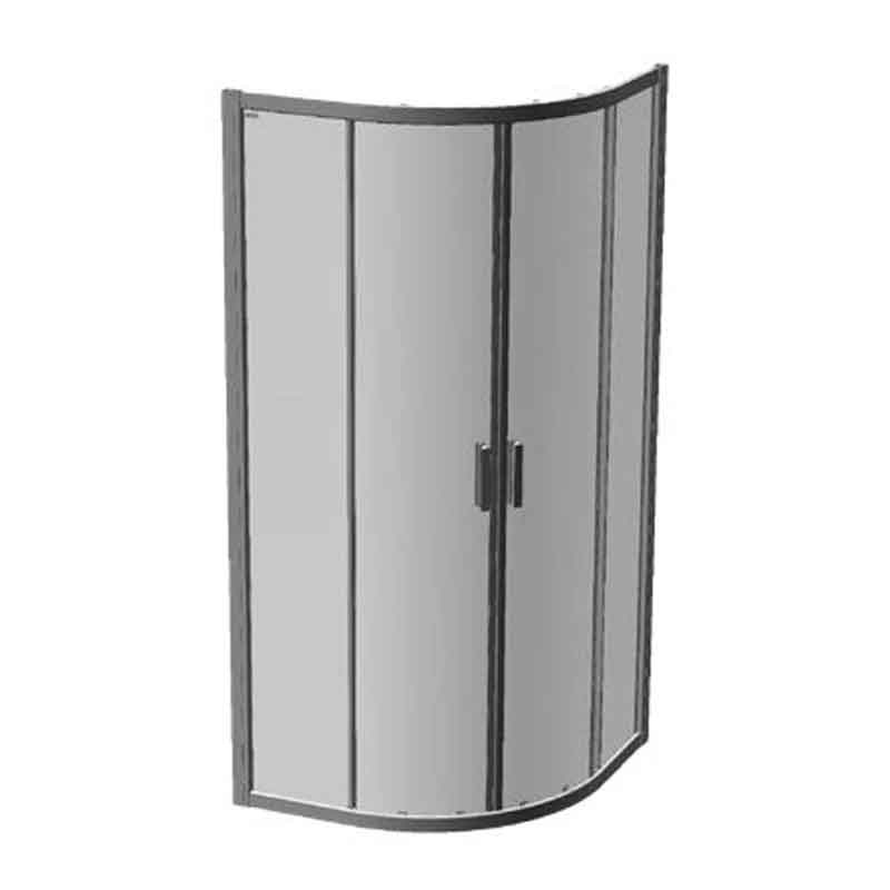 Cabină de duș semirotundă Kolpasan Venus R, 90x90 cm, sticlă transparentă, profil silver - 1 | YEO