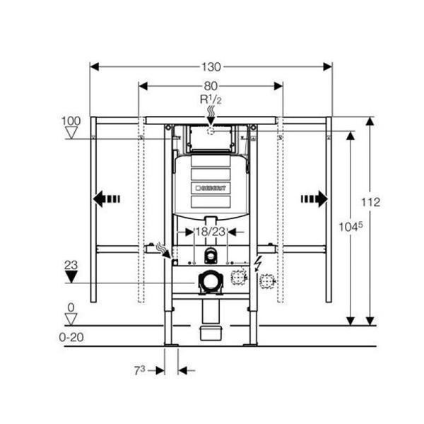 Rezervor wc incastrat Geberit, Duofix Sigma, pentru persoane cu dizabilitati - 1 | YEO