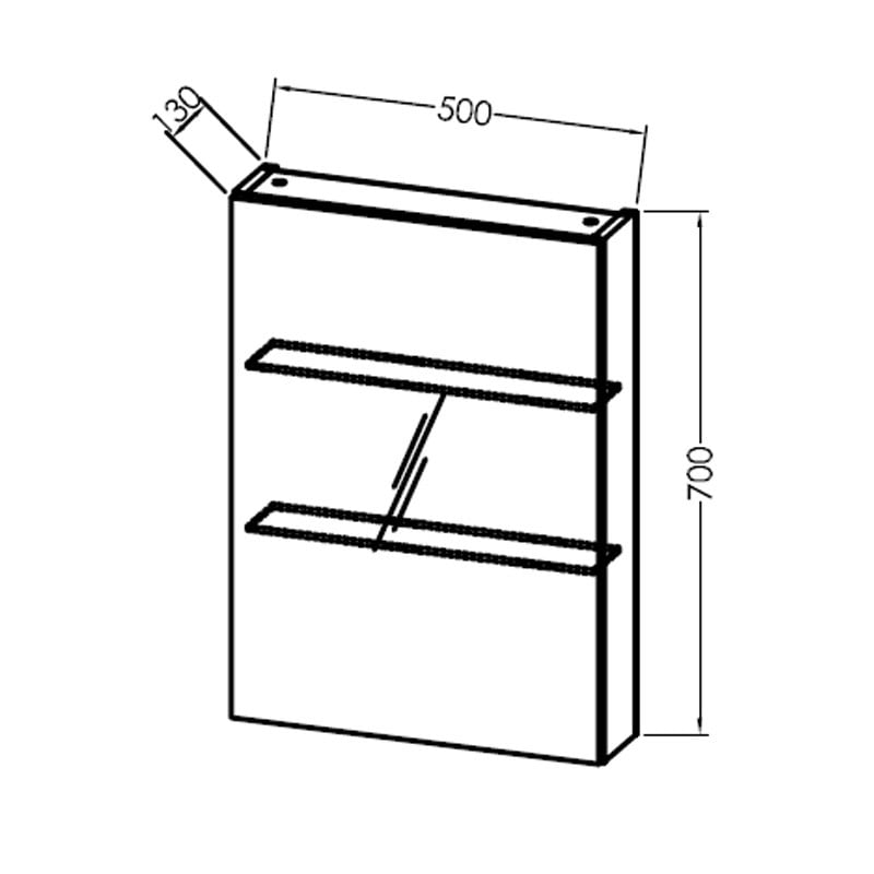 Dulap suspendat cu oglindă, Kolpasan, Naomi, cu 1 ușă, 50 cm, natural wood - 1 | YEO