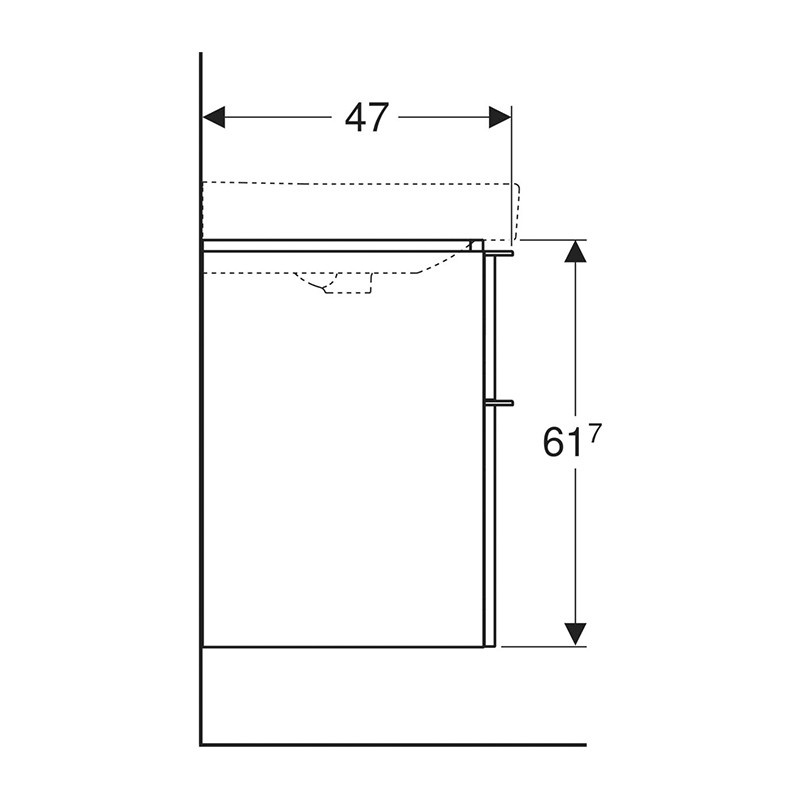 Mobilier suspendat pentru lavoar, Geberit, Smyle Square, 120 cm, lava mat - 3 | YEO