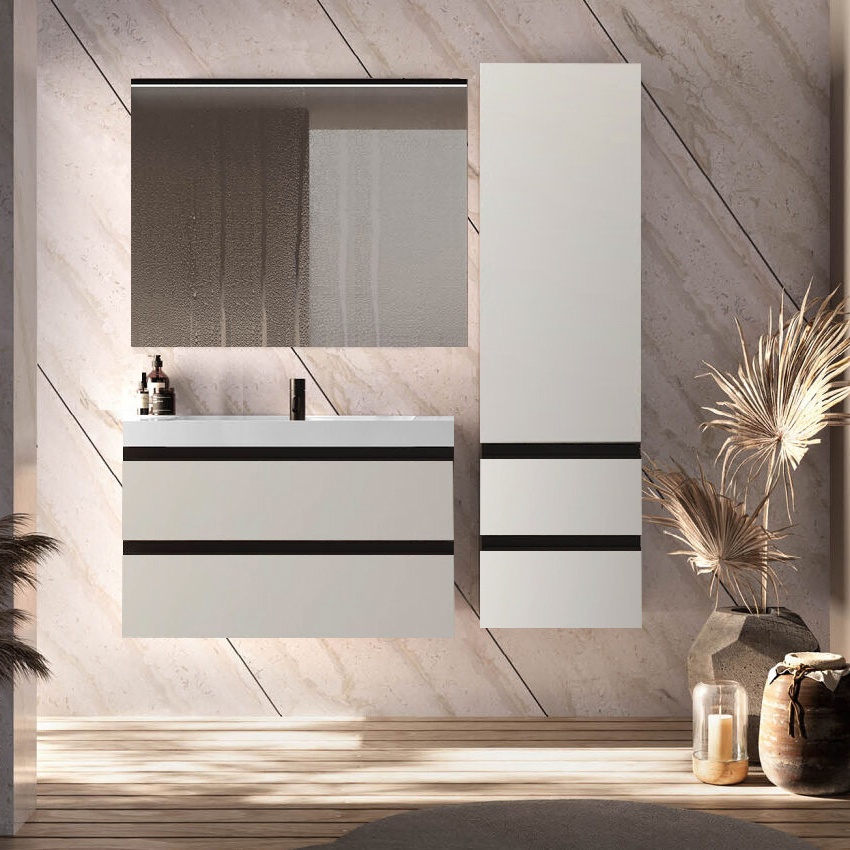 Set mobilier suspendat cu lavoar Kolpasan, Harmony 120, cu 2 sertare, light grey - 1 | YEO
