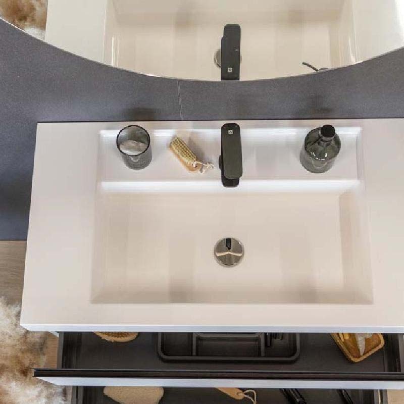 Set mobilier suspendat cu lavoar Kolpasan, Harmony 90, cu 2 sertare, bronze oak - 2 | YEO