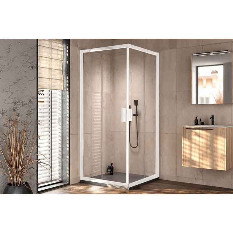 Cabină de duș Kolpasan, Venus Q, sticlă transparentă, 90 x 90, alb mat - 1 | YEO