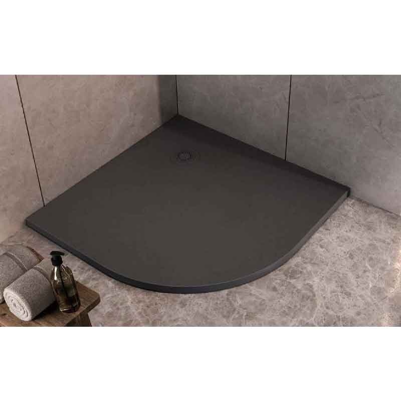 Cadiță de duș Kolpasan, Hopp R, semirotundă, 100x100 cm, antracit - 1 | YEO