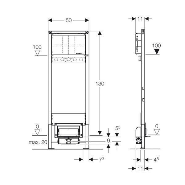 Rigola pentru dus Geberit, Duofix, 130 cm - 1 | YEO