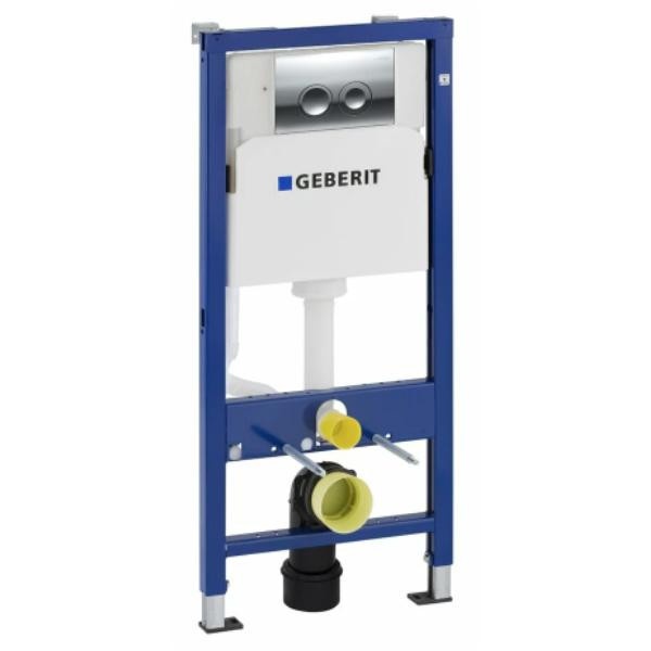 Set rezervor wc incastrat Geberit, Duofix, cu set fixare si clapeta cromat lucios Delta 20, pentru vas WC suspendat_18