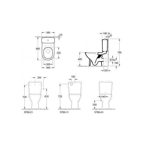 Set Vas Wc Stativ Villeroy Boch O Novo Direct Flush Rezervor