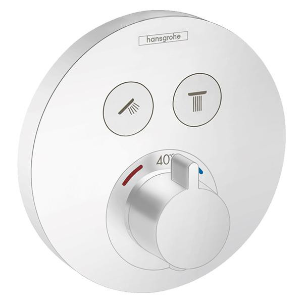 Baterie termostatata cu 2 functii, Hansgrohe, ShowerSelect S, alb mat_3