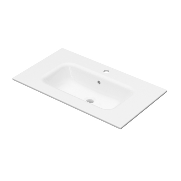 Lavoar pentru mobilier Fluminia, din ceramică, slim, alb, 80 x 46 cm_10