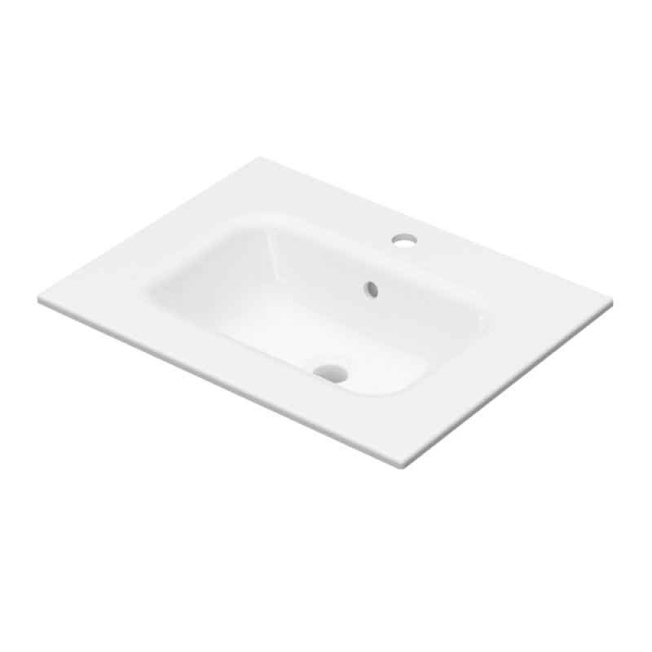 Lavoar pentru mobilier Fluminia, din ceramică, slim, alb, 60 x 46 cm_2