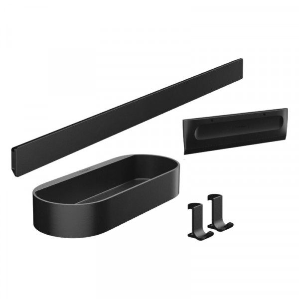 Set accesorii de baie pentru dus, Hansgrohe, WallStoris, negru mat_4