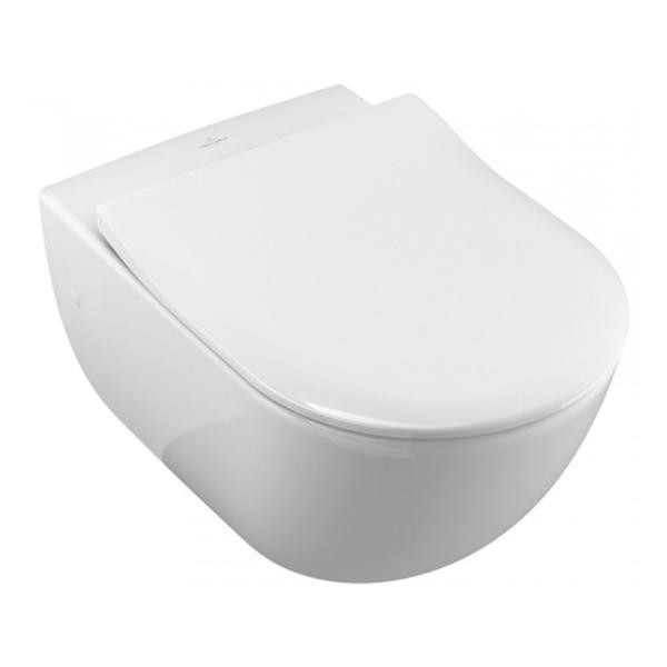 Set vas WC suspendat Villeroy & Boch, Avento, direct flush, cu capac slim seat, alb alpin_13