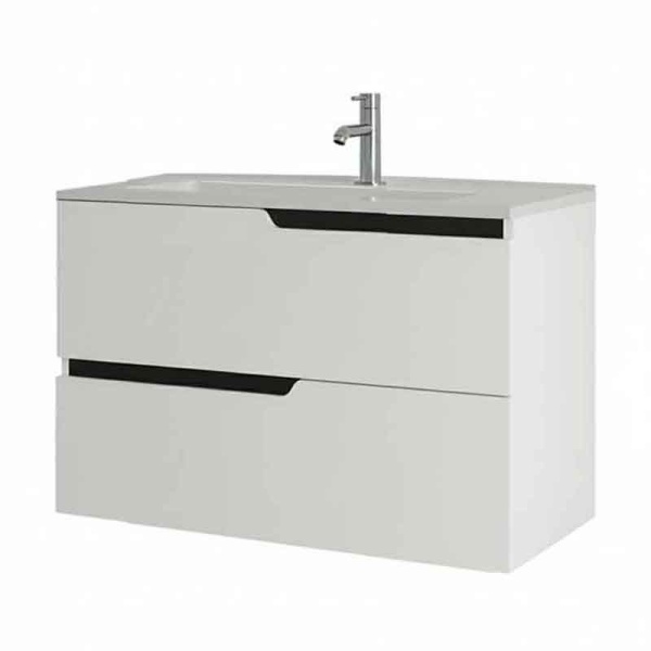 Mobilier pentru lavoar incastrat Fluminia, Bari, 80 cm, alb mat_20