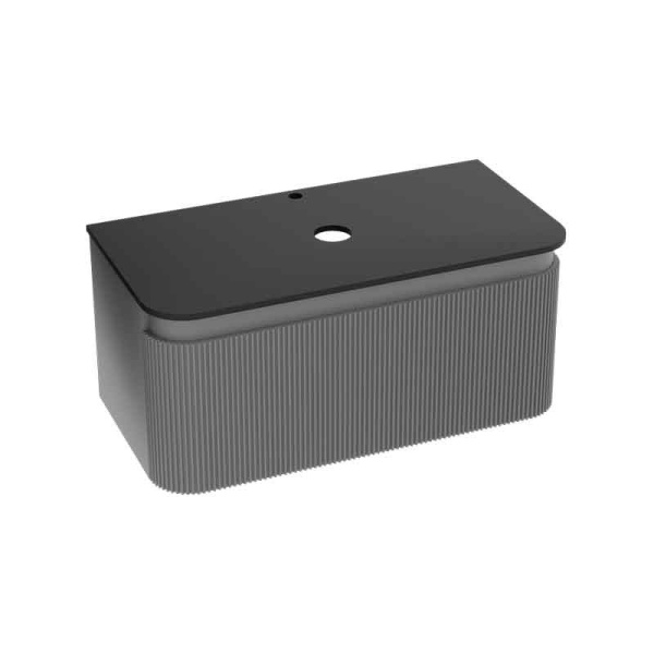 Mobilier pentru lavoar, Spectrum, Milena, 100 cm, riflat, gri mat_20