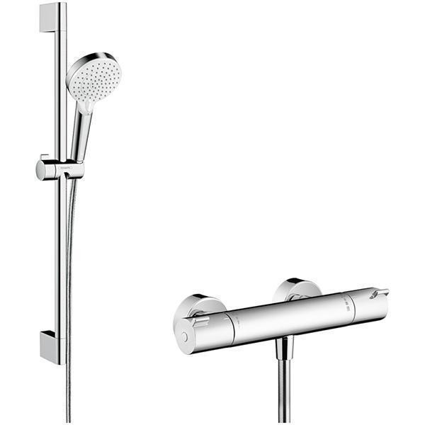 Set de dus cu bara de dus 65 cm, Hansgrohe, Crometta, baterie de dus Ecostat 1001 CL, crom_3