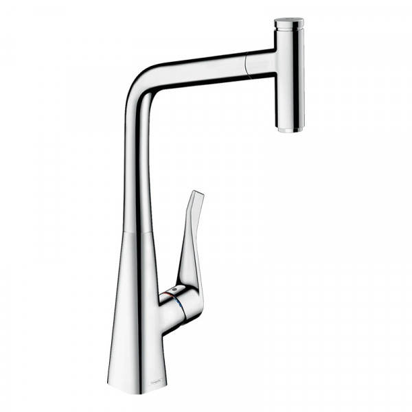 Baterie de bucatarie, Hansgrohe, Metris Select M71, pipa extractibila, crom_1