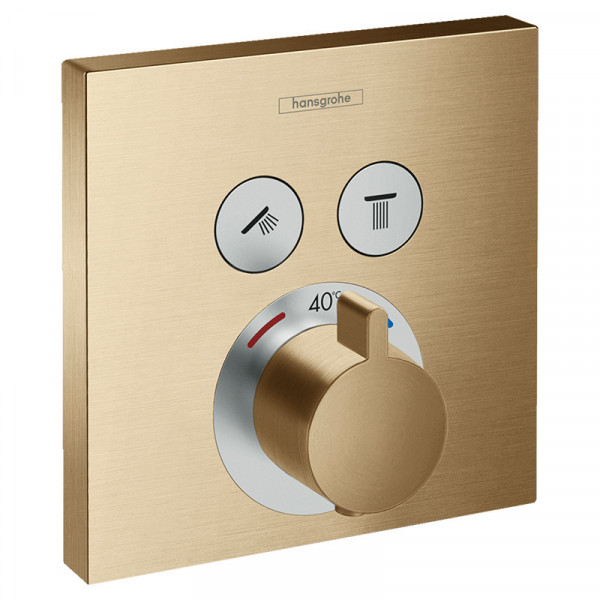 Baterie de dus, Hansgrohe, ShowerSelect, termostatata, cu 2 functii, bronz periat_17