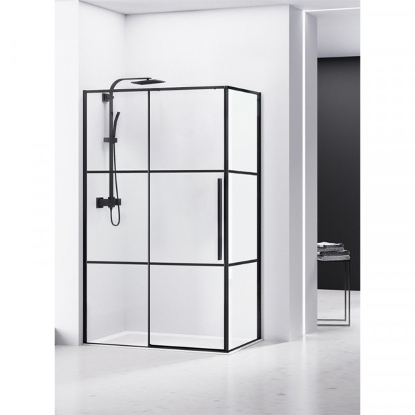 Cabină de duș, Belform, Infinity, dreptunghiulară, 120 x 90 cm, negru mat_7