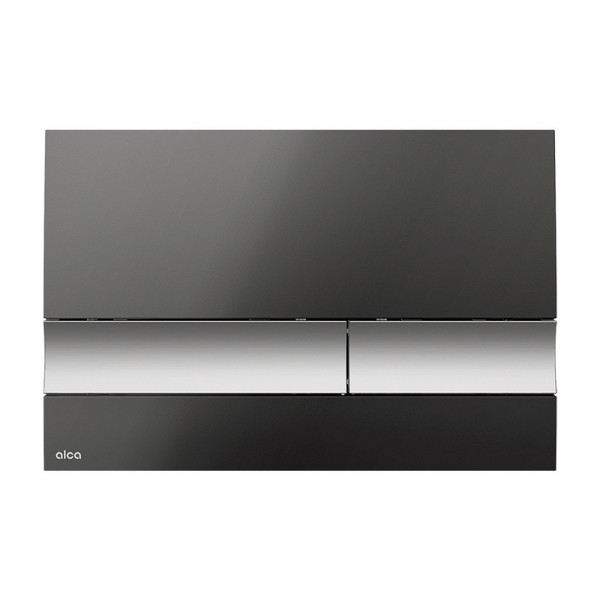 Clapeta de actionare, Alcadrain, Basic, M1728-2, cu doua volume, negru - crom mat_8