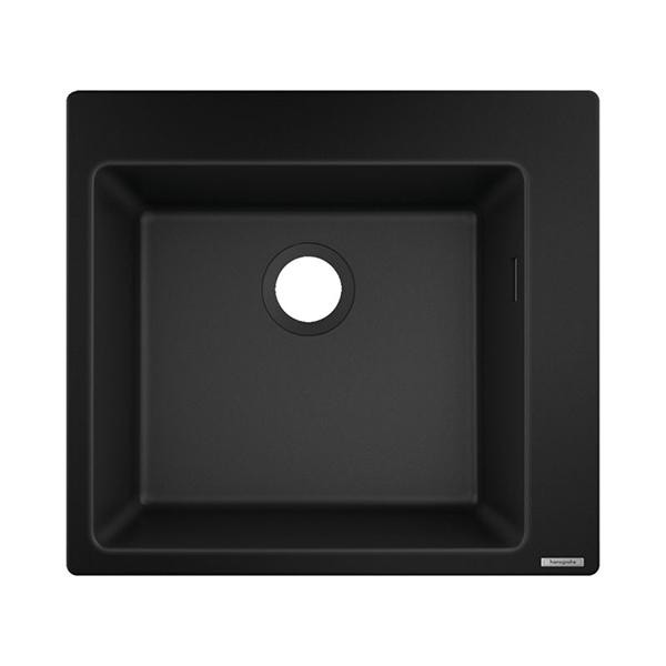 Chiuveta de bucatarie Hansgrohe, SilicaTec, 1 cuva, 56x51 cm, negru grafit_1