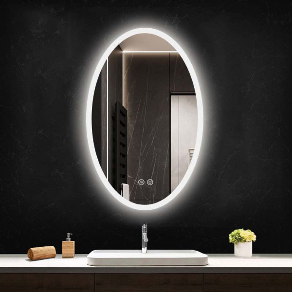 Oglinda Fluminia, Picasso-EX-60, ovala, cu iluminare LED și dezaburire_17