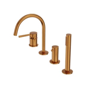 Baterie cadă LaVita, Verdi, montaj pe cada, set complet dus, brushed copper_1