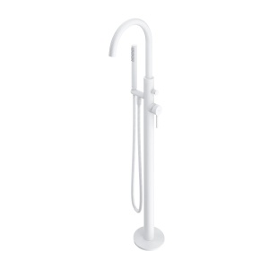 Baterie cada stativa Omnires Y cu para de duș și furtun, alb mat_1