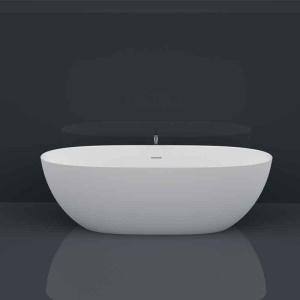 Cadă freestanding, Teko Nubia, din compozit, cu preaplin, 157x65 cm, alb mat_3