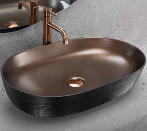 Lavoar Ceramic Pentru Blat Cleo 61 Copper Bush / Black - Rea_6